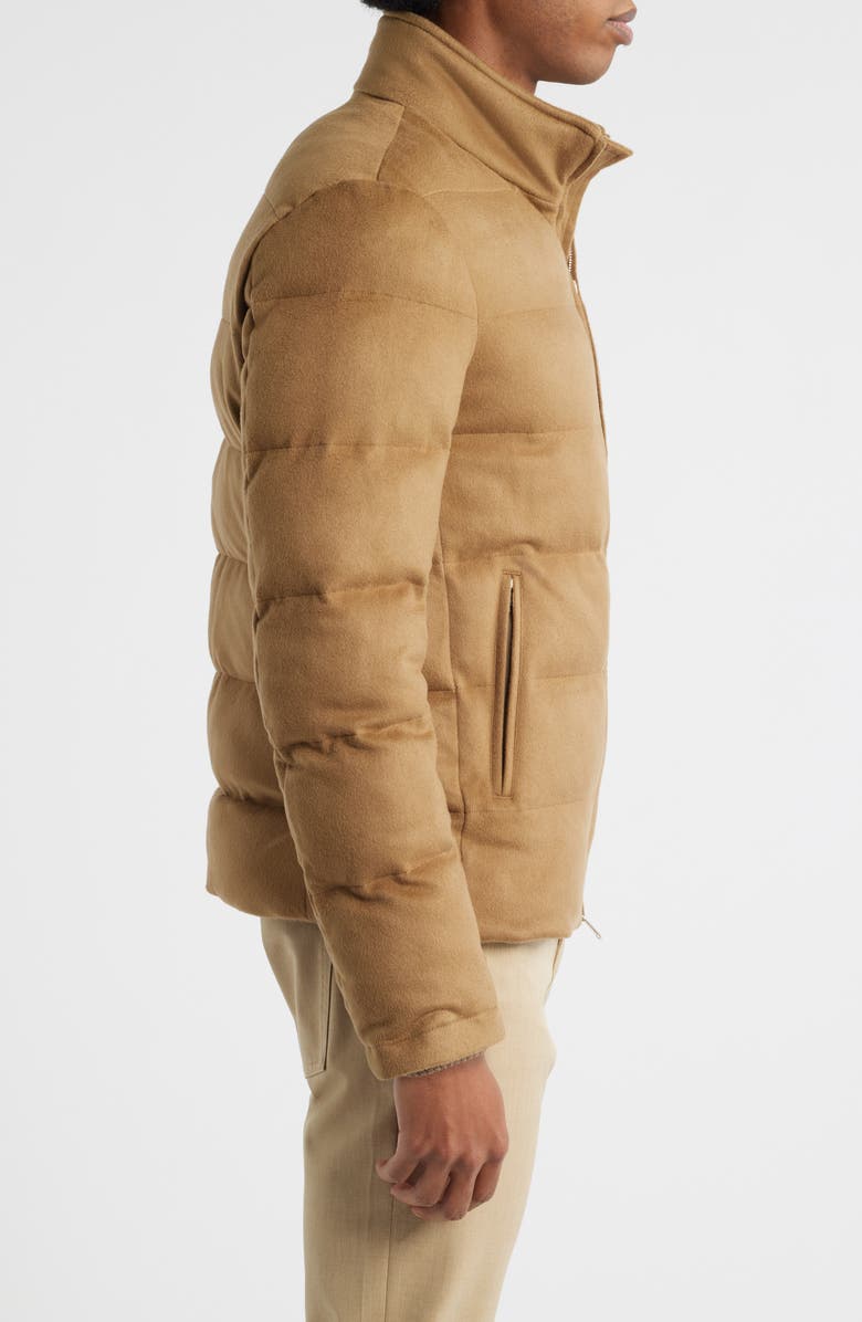 Aurélien Water Resistant Quilted Wool Puffer Jacket, Alternate, color, Caramel