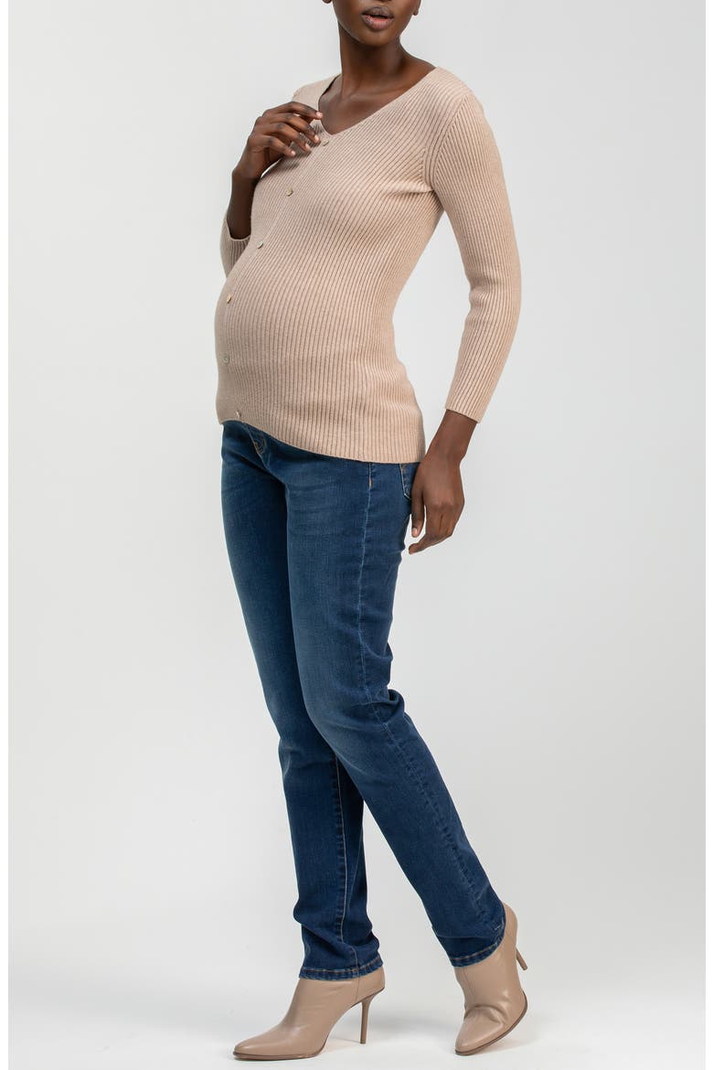 Cool Girl Slim Fit Maternity Jeans, Alternate, color, MEDIUM STONE WASH