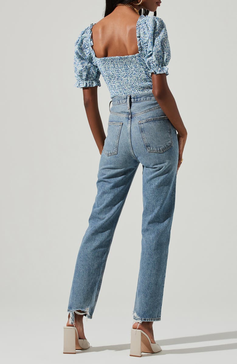 ASTR the Label Floral Keyhole Puff Sleeve Top, Alternate, color, 