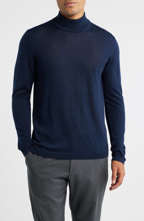 Mock Neck Wool & Silk Sweater