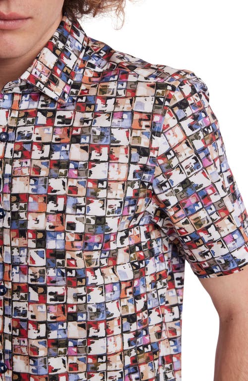 Paisley & Gray Sawyer Trim Fit Square Short Sleeve Button-up Shirt