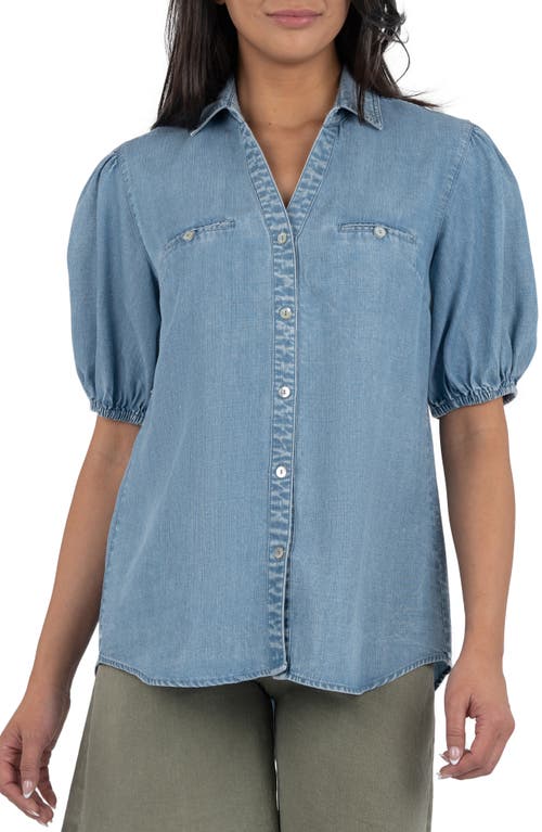 Kut From The Kloth Harriet Puff Sleeve Denim Shirt
