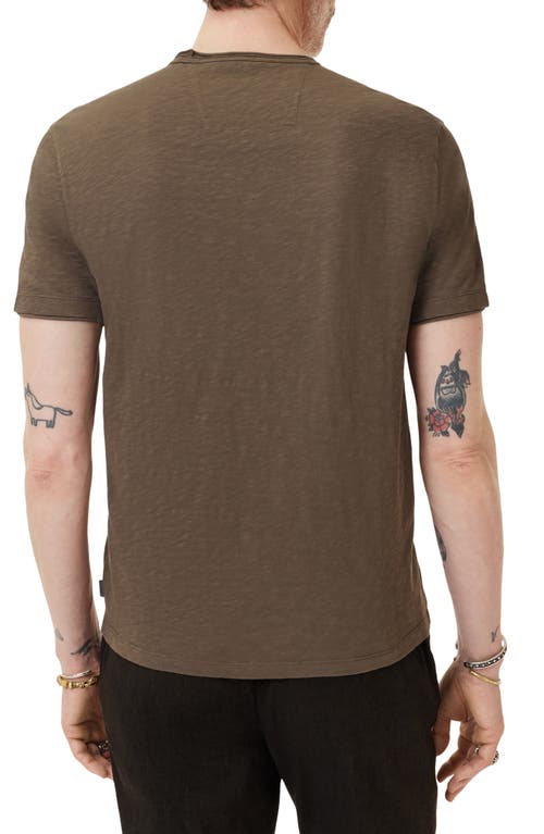 John Varvatos Miles Slub Organic Cotton T-shirt In Brown