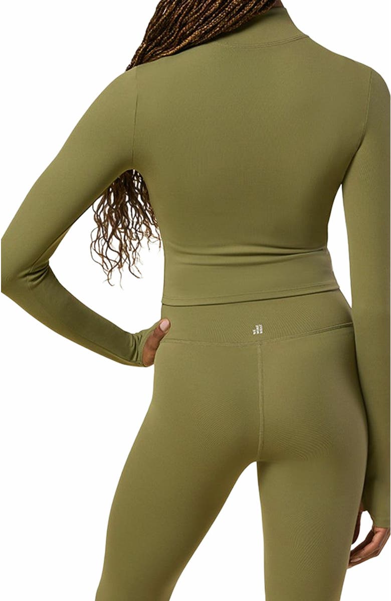 WeWoreWhat Cropped Active Zip-up Jacket, Alternate, color, Olive