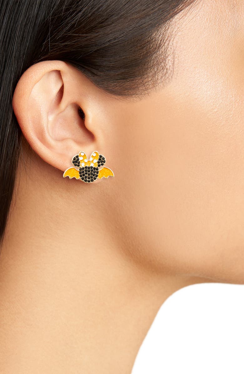 BaubleBar x Disney<sup>®</sup> Set of 2 Mickey & Minnie Mouse Vampire Stud & Hoop Earrings, Alternate, color, Gold Multi