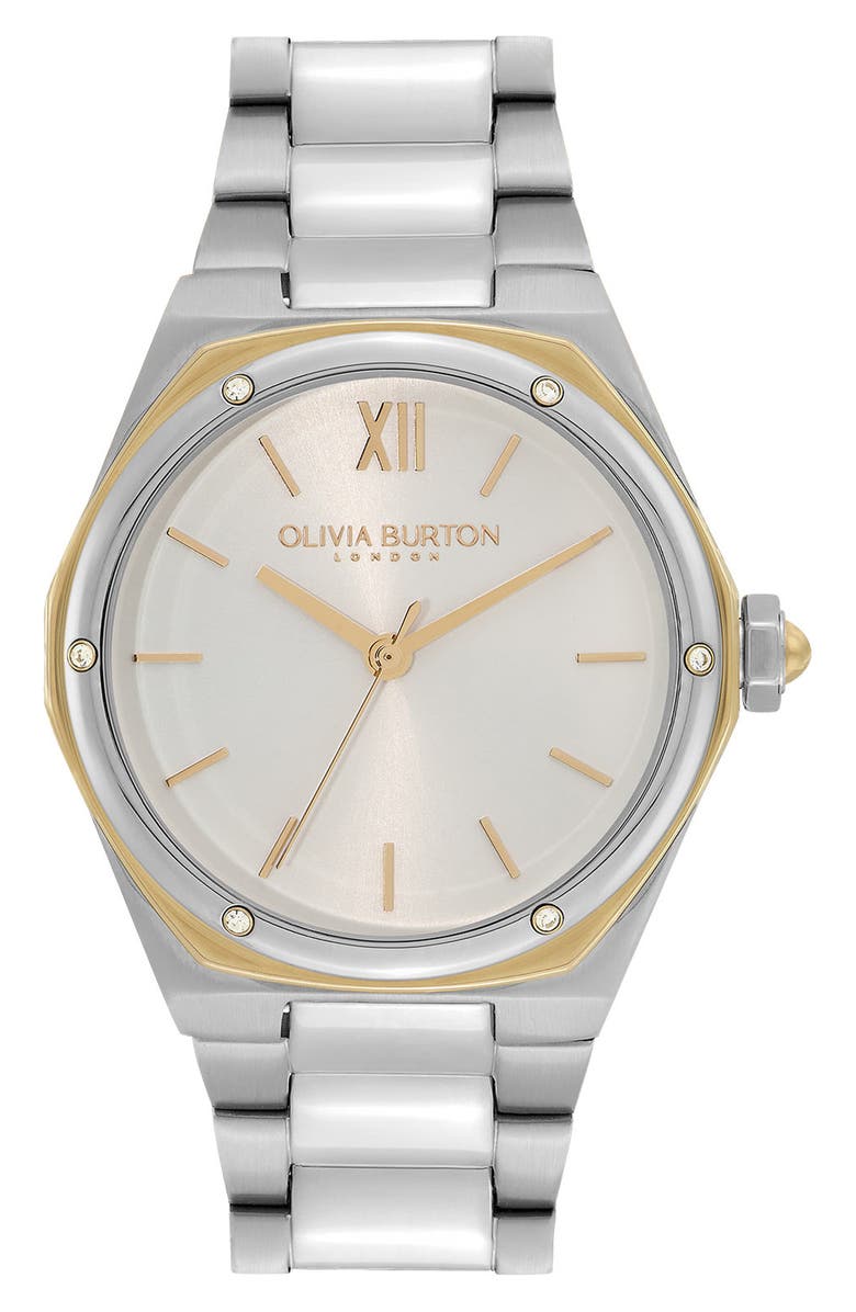 Olivia Burton Sports Luxe Hexa Bracelet Watch, 33mm, Main, color, White