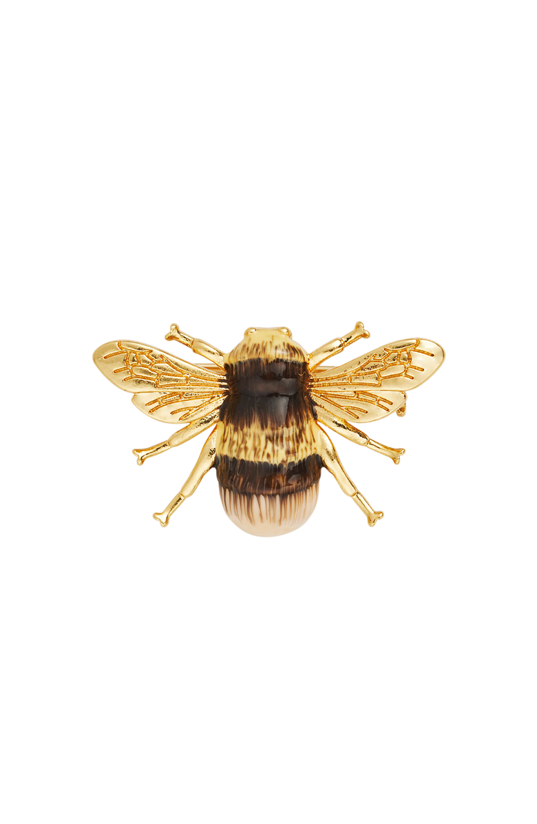 Fable England Honey Bee Brooch, Main, color, Gold
