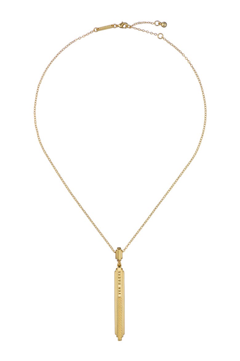 Devina Deco Groove Pendant Necklace, Main, color, GOLD TONE