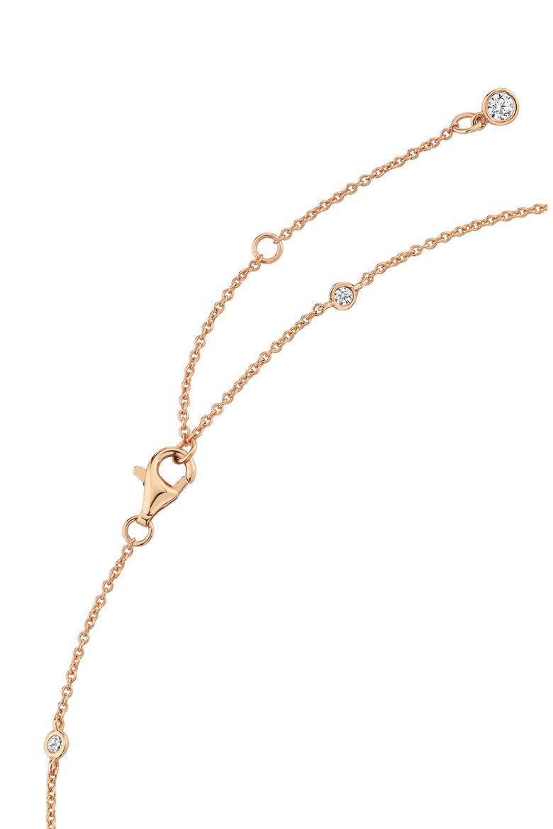 Cubic Zirconia Bezel Station Necklace, Alternate, color, 18KT ROSE GOLD/ CLEAR STONE