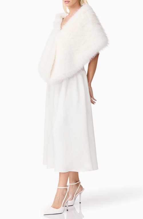 Elliatt Lucyna Faux Fur Capelet Cocktail Dress In White
