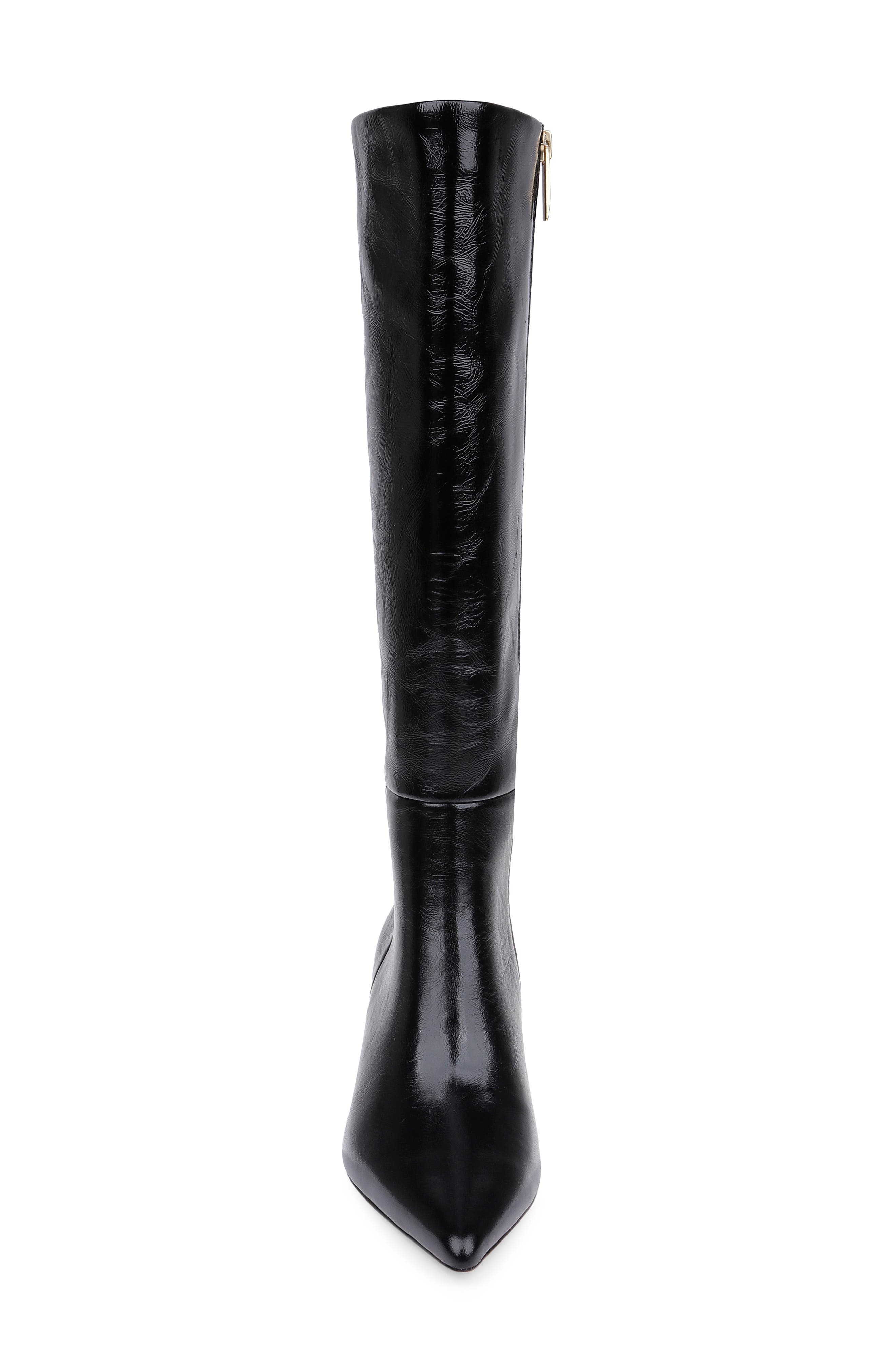 Baxter II Knee High Leather Boot, Alternate, color, BLACK CRINKLE PATENT