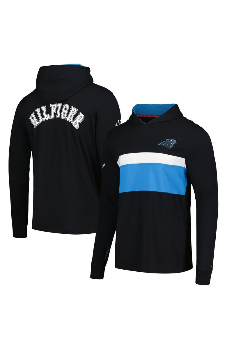Tommy Hilfiger Men's Tommy Hilfiger Black Carolina Panthers Morgan Long Sleeve Hoodie T-Shirt, Main, color, Black