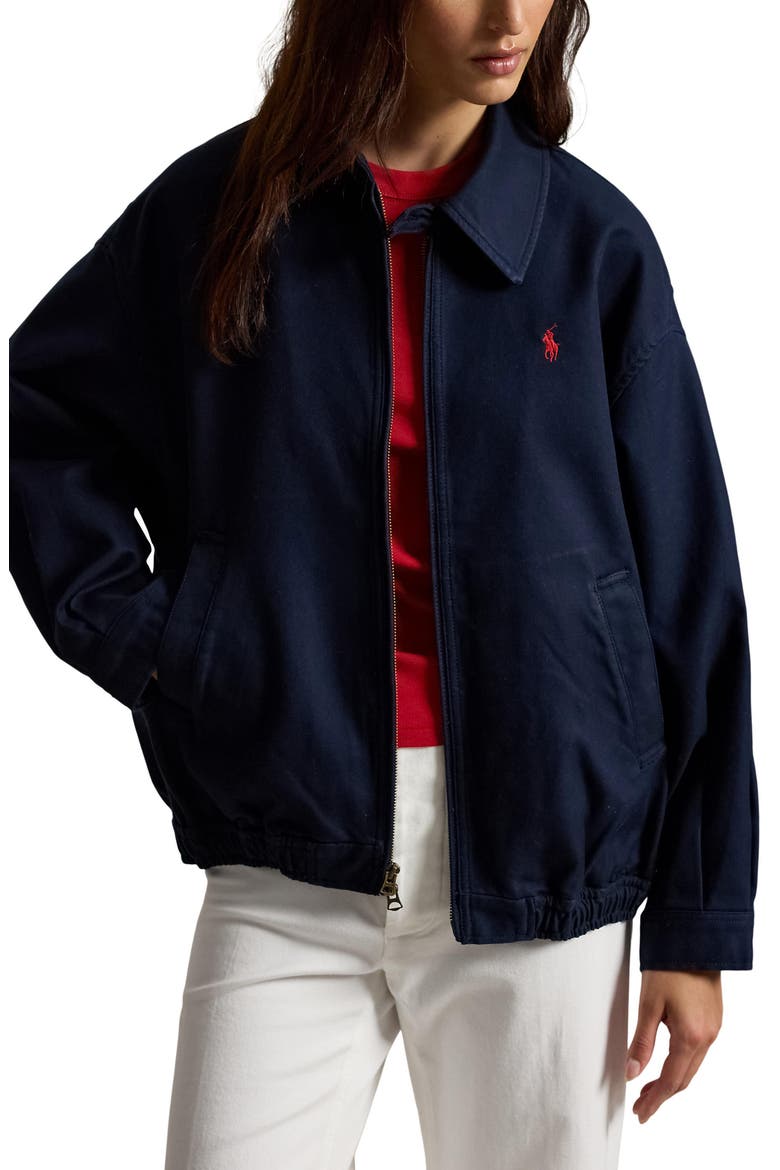 Oversize Bomber Jacket, Main, color, LAUREN NAVY