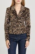 WAYF x Sara Walker Samantha Leopard Velveteen Blazer