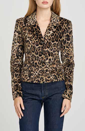 WAYF x Sara Walker Samantha Leopard Velveteen Blazer