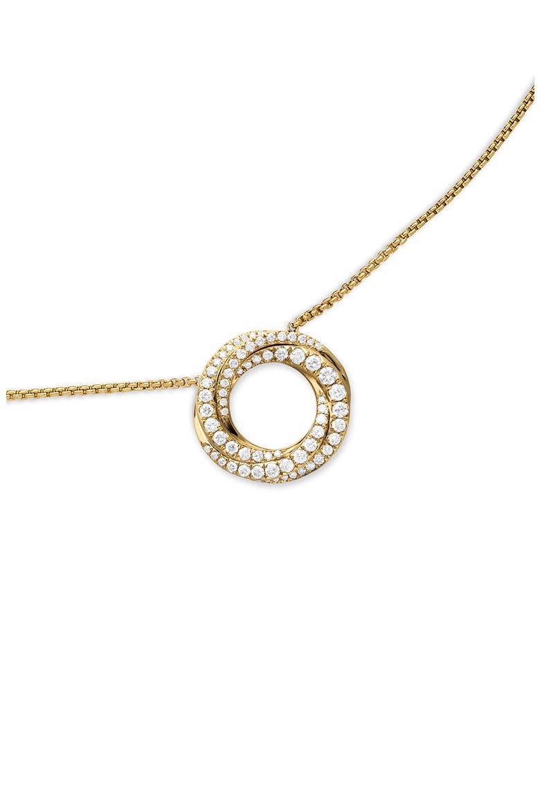 Petite Pavé Crossover Pendant Necklace in 18K Gold with Diamonds, Alternate, color, 18K YELLOW GOLD