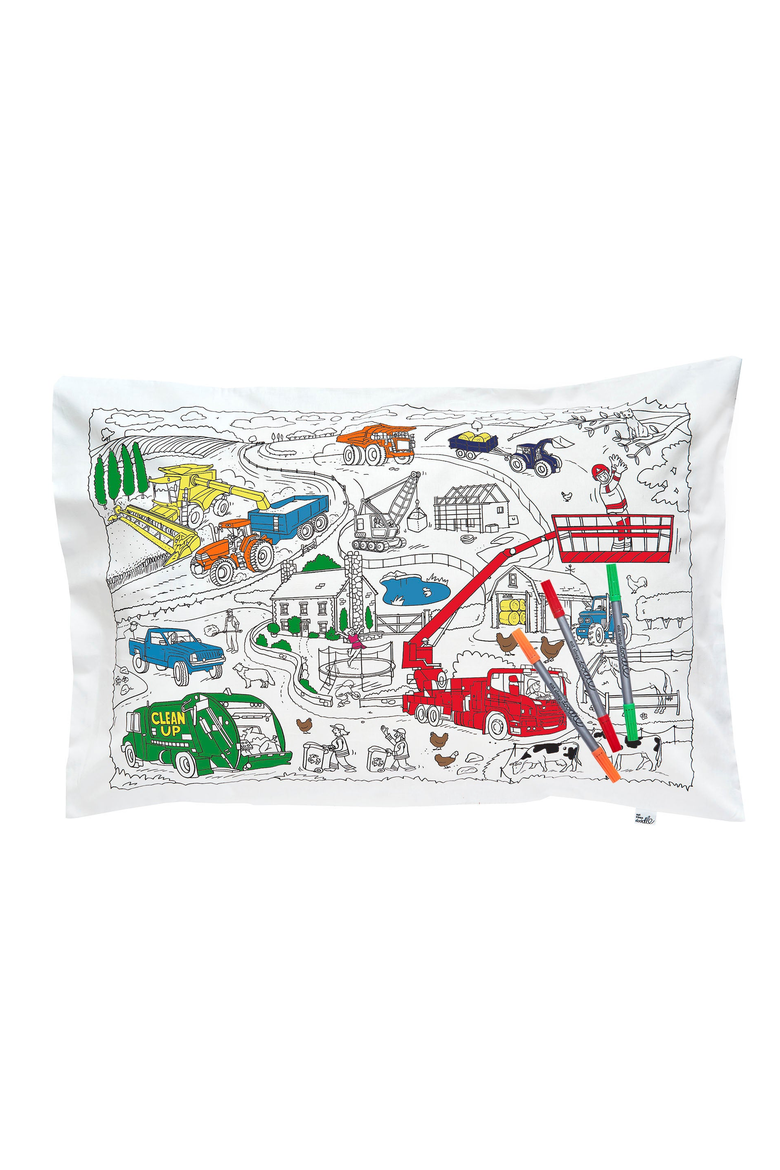 Color Your Own Pillowcase Farmyard, Main, color, White