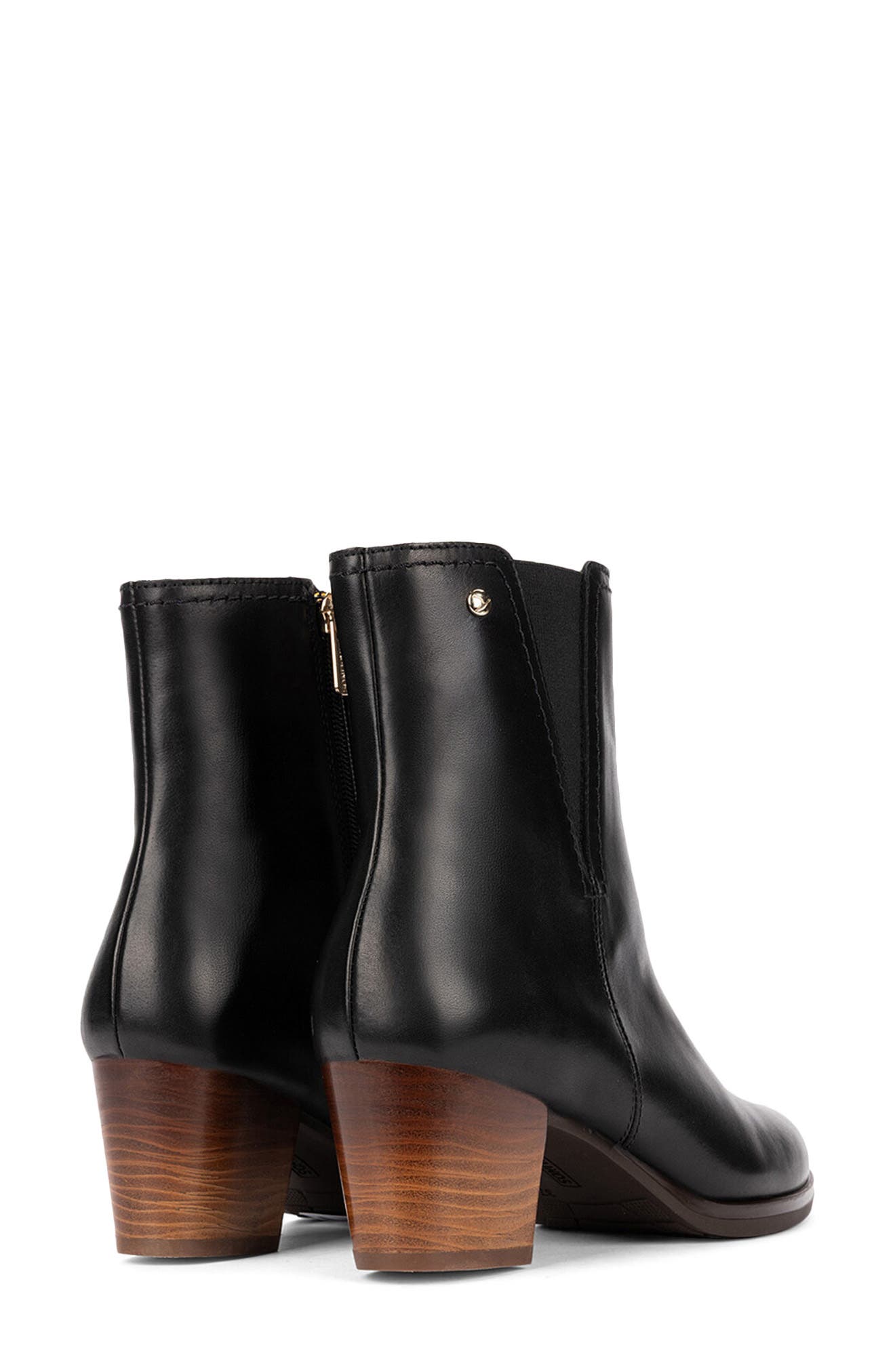 Zamora Leather Bootie, Alternate, color, BLACK