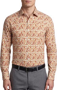 Tahari Leaves Print Dress Shirt