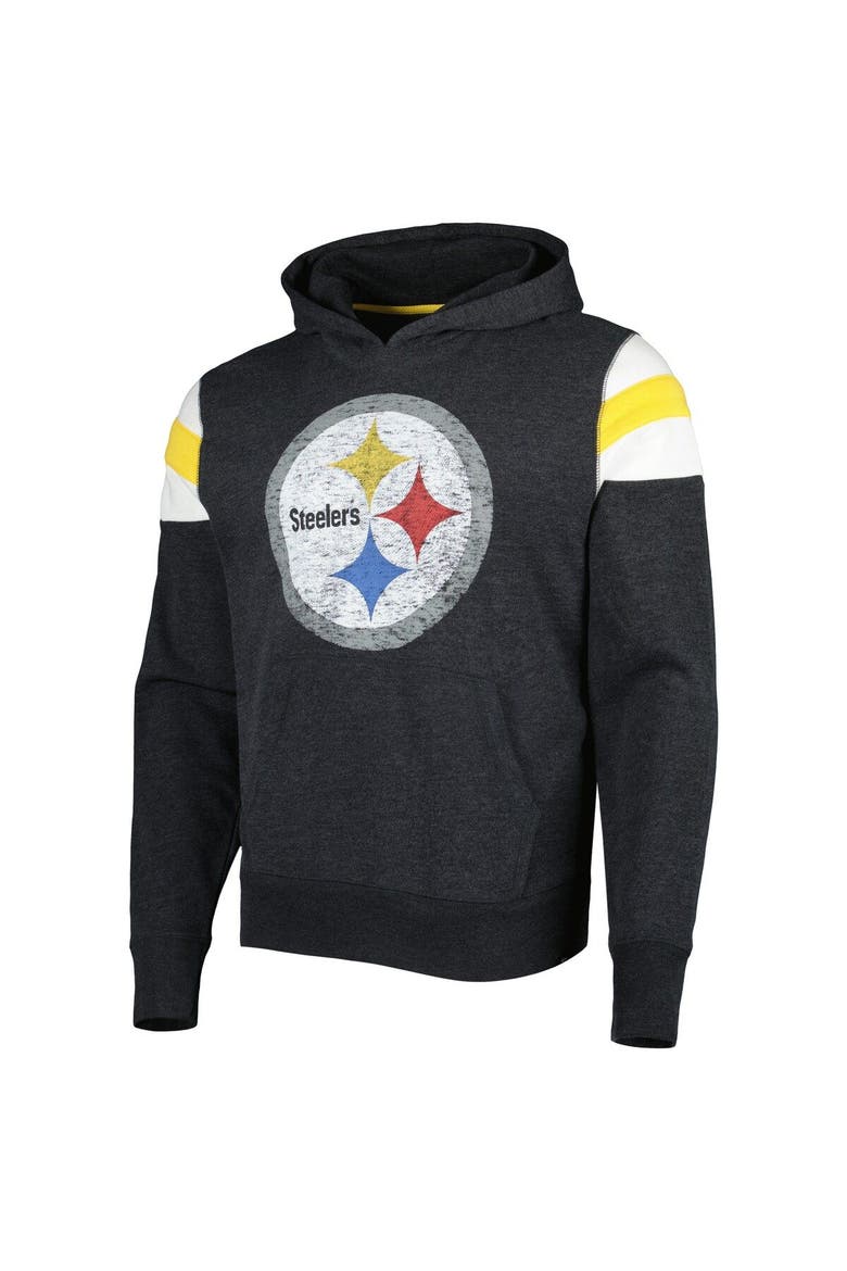 Men's '47 Heathered Heather Black Pittsburgh Steelers Premier Nico Pullover Hoodie, Alternate, color, Heather Black