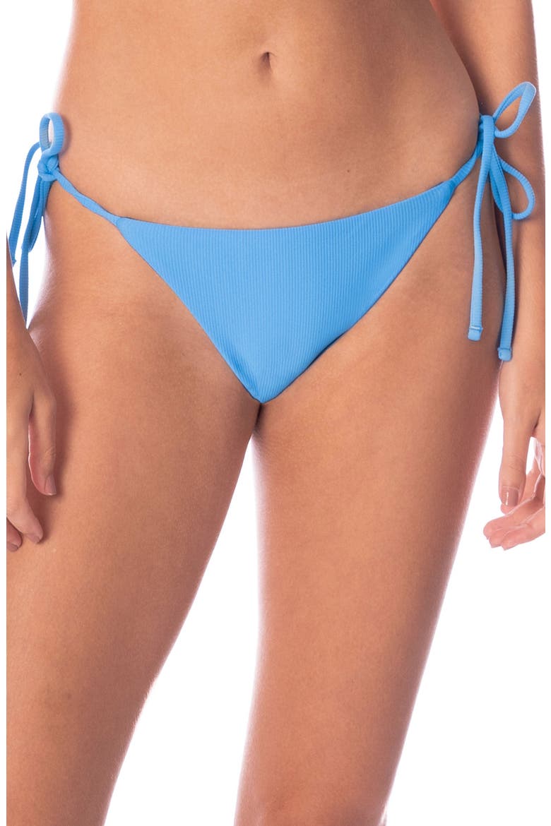 Stone Blue Sunning Reversible Side Tie Bikini Bottoms, Main, color, BLUE