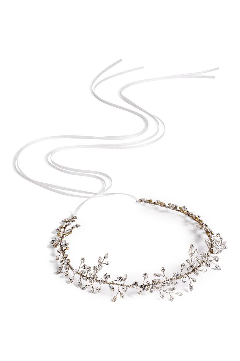 Bianca Crystal Halo & Sash, Main, color, SILVER