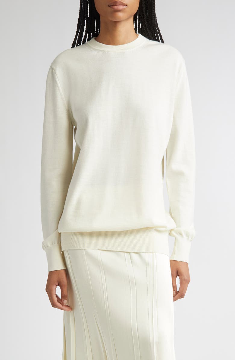 Jil Sander Superfine Merino Wool Sweater, Main, color, Natural