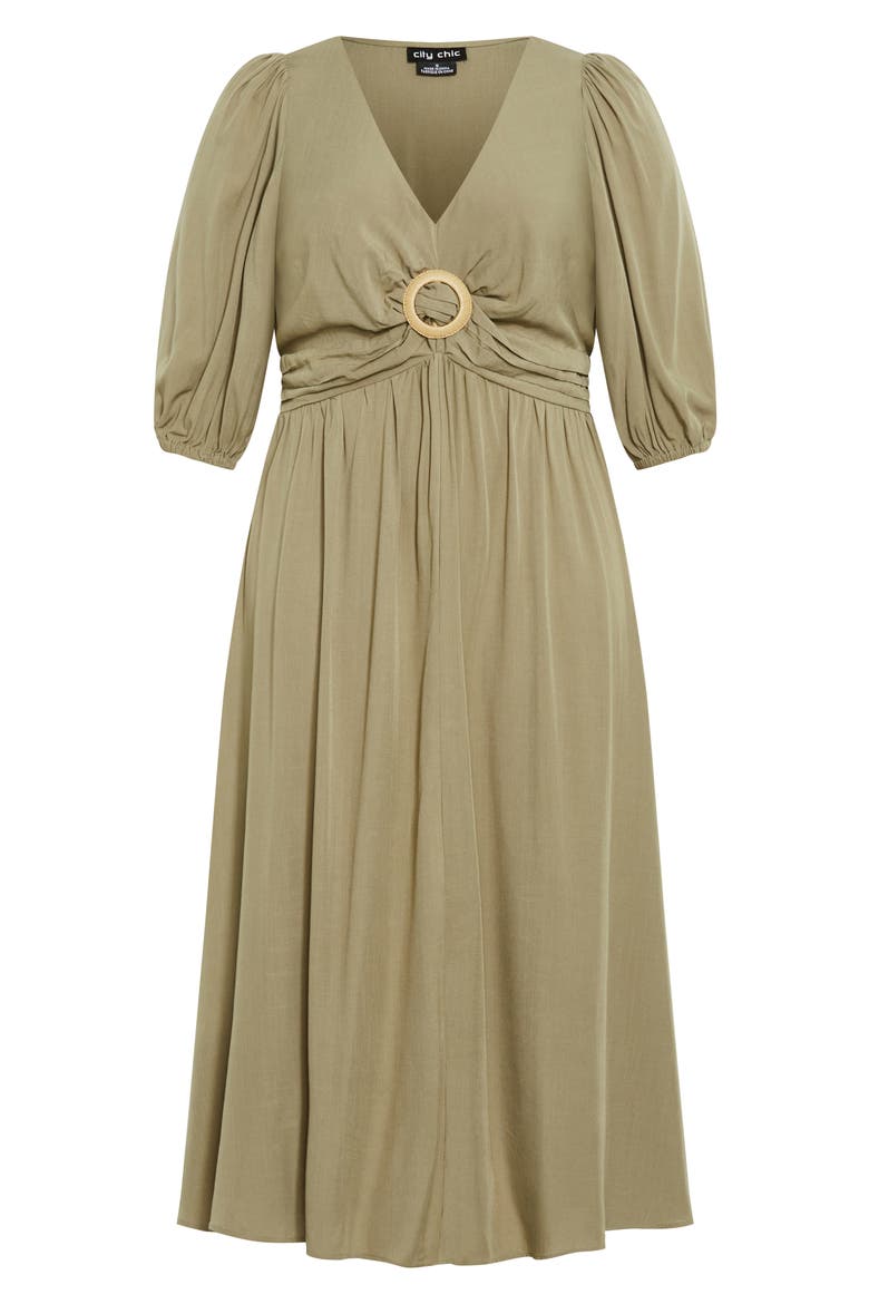 Daydream Three-Quarter Sleeve Maxi Dress, Alternate, color, OLIVE