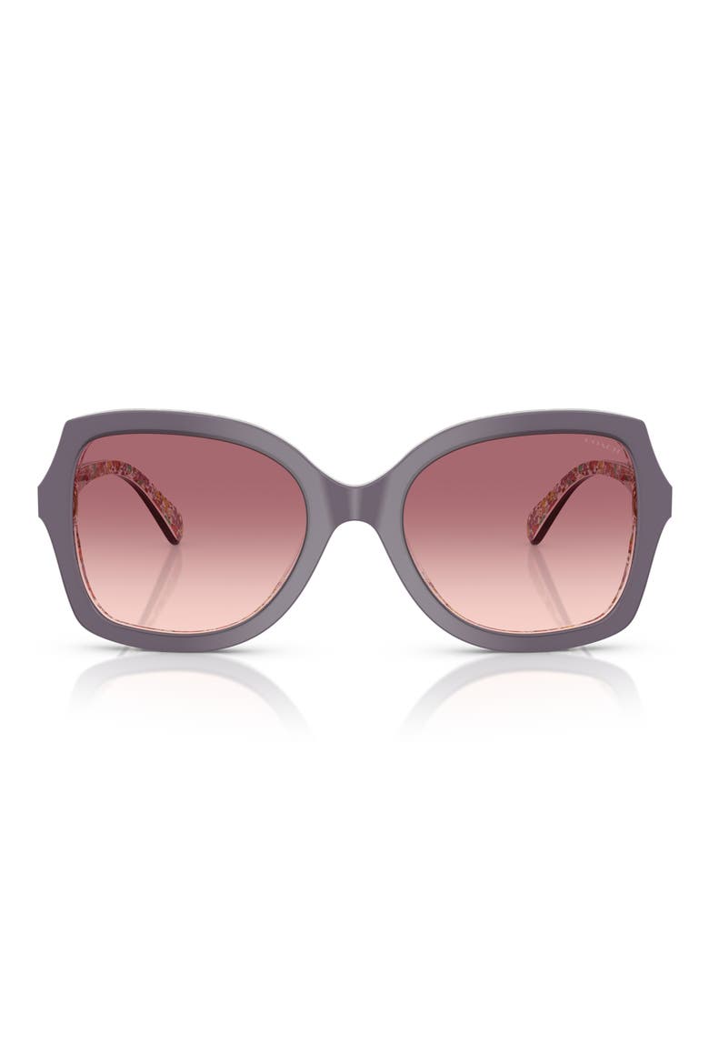 56mm Gradient Butterfly Sunglasses, Main, color, VIOLET / FLORAL / PURPLE PINK