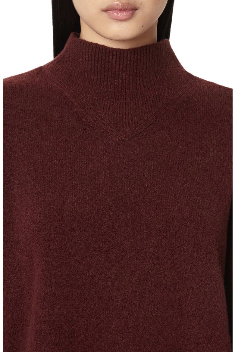 Asha Mock Neck Sweater, Alternate, color, BURGUNDY RED