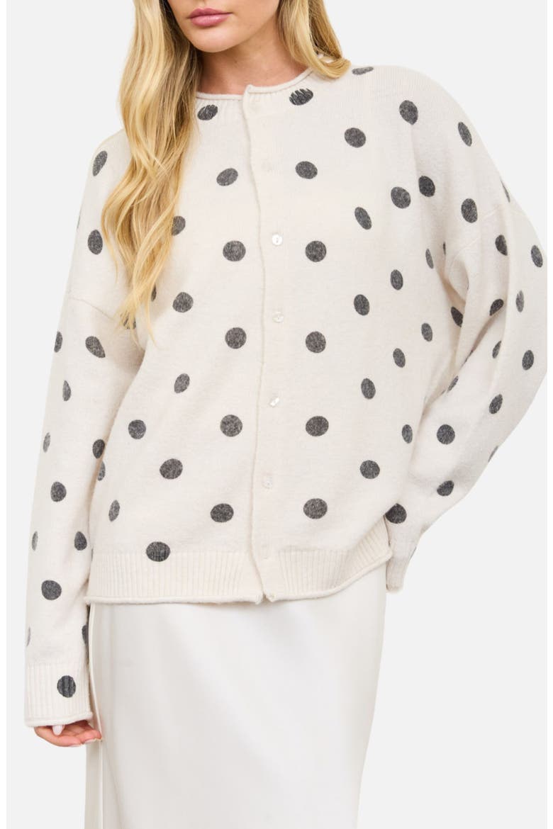 Polka Dot Cardigan, Main, color, CREAM
