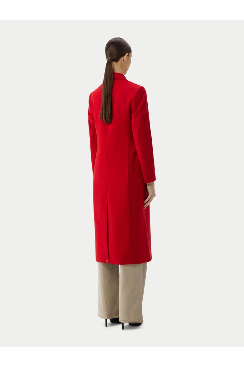 Cashmere Peak Lapel Long Coat, Alternate, color, red