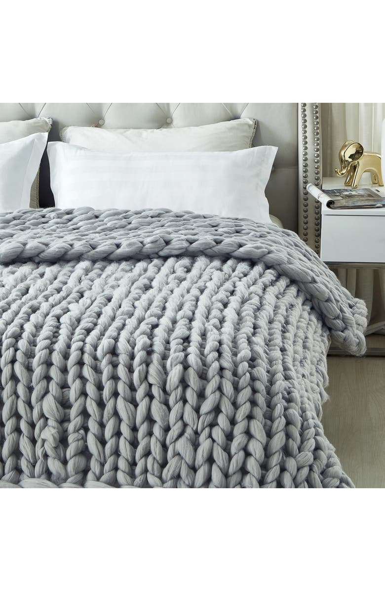 INSPIRED HOME Chunky Knit Throw Blanket, Alternate, color,