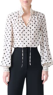 Akris punto Boho Dot Print Silk Shirt