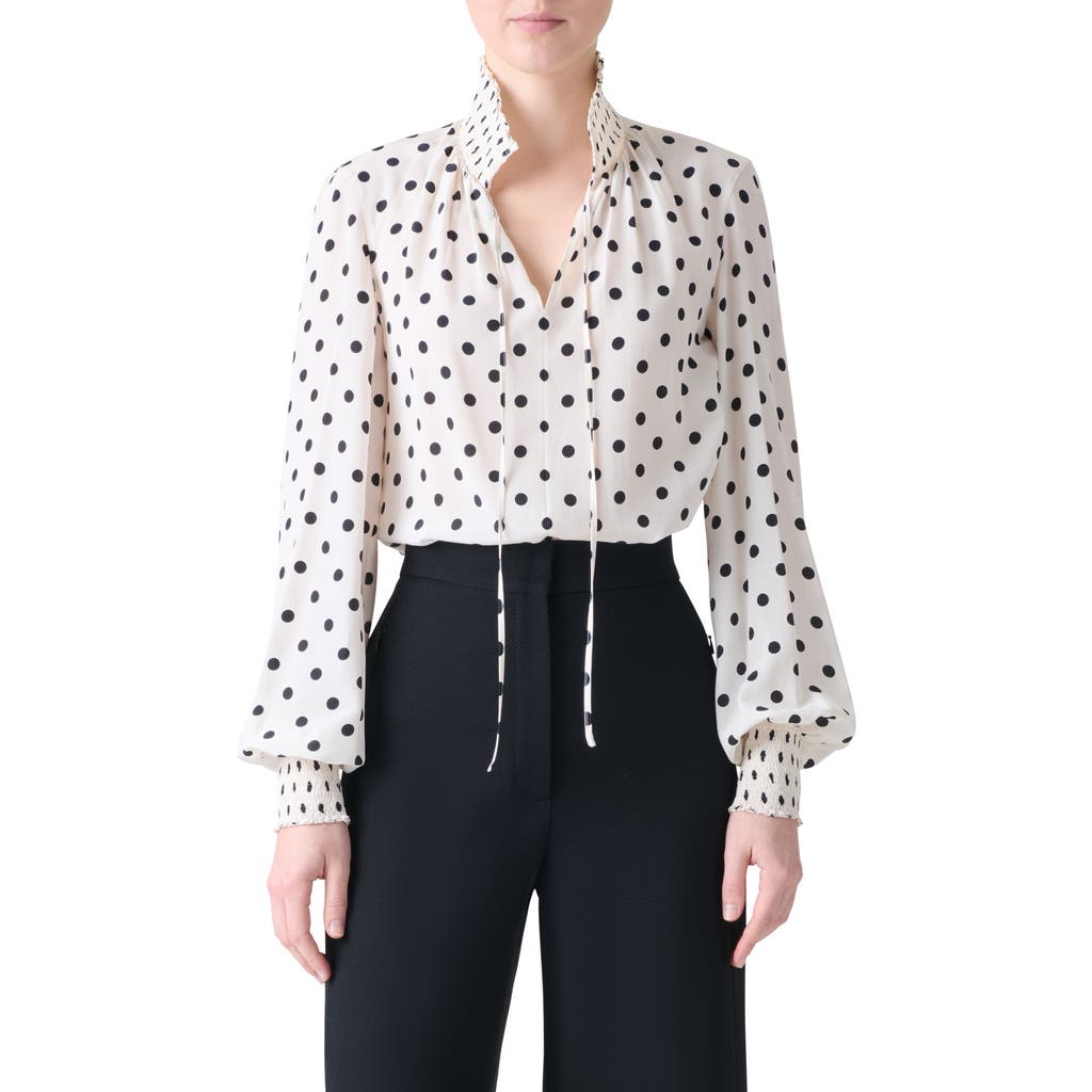 Akris Punto Boho Dot Print Silk Shirt