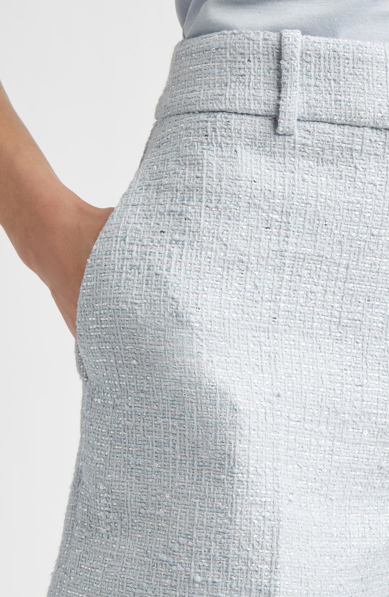 Eleventy Sequin Cotton Blend Tweed Shorts, Alternate, color, Blue