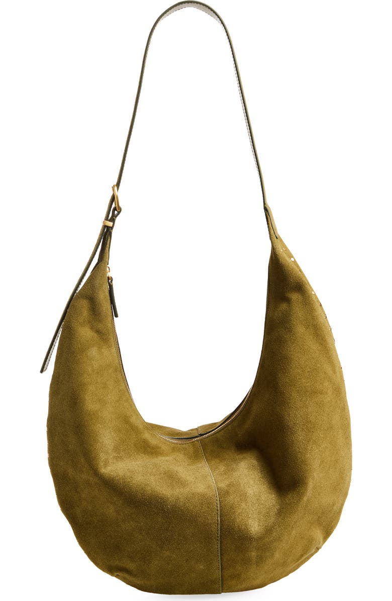 Madewell The Essential Curve Shoulder Bag, Main, color, Aged Olive