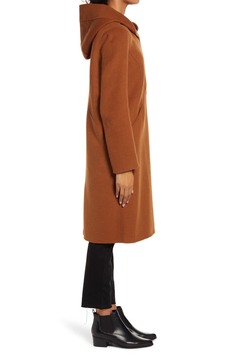 Wool Blend Hooded Duffle Coat, Alternate, color, VICUNA