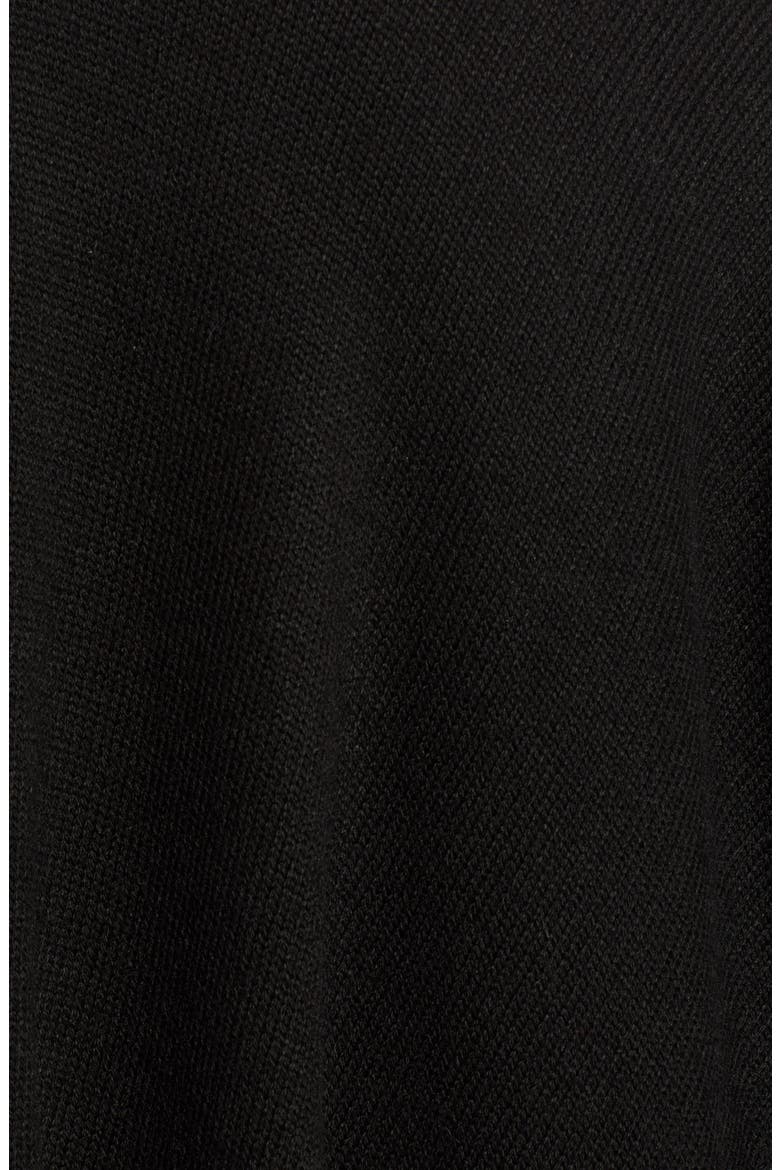 Wool Blend Wrap with Genuine Fox Fur Trim, Alternate, color, BLACK