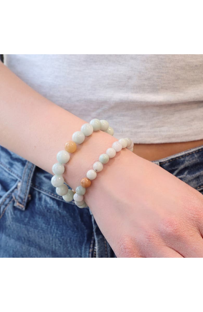 The Lovery Fine Jewelry Jade Bead Stretch Bracelet, Alternate, color, Green