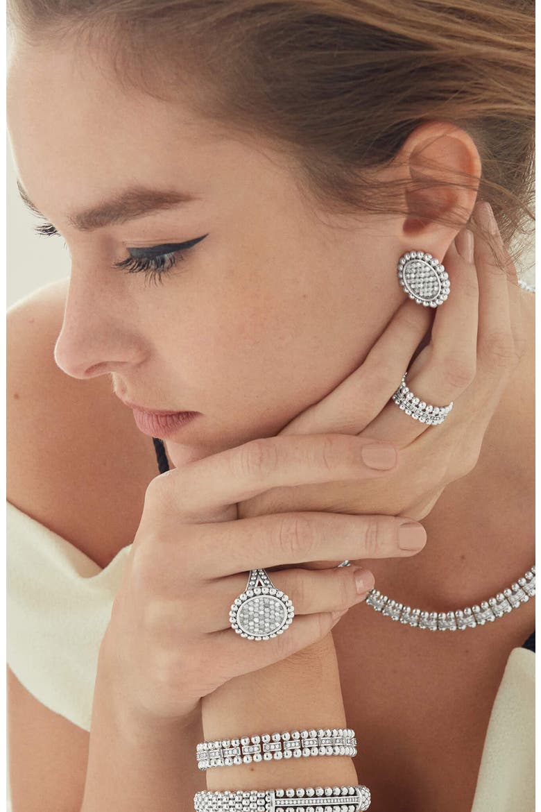 Caviar Spark Pavé Diamond Band Ring, Alternate, color, SILVER