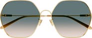 Chloé 61mm Gradient Polarized Irregular Round Sunglasses
