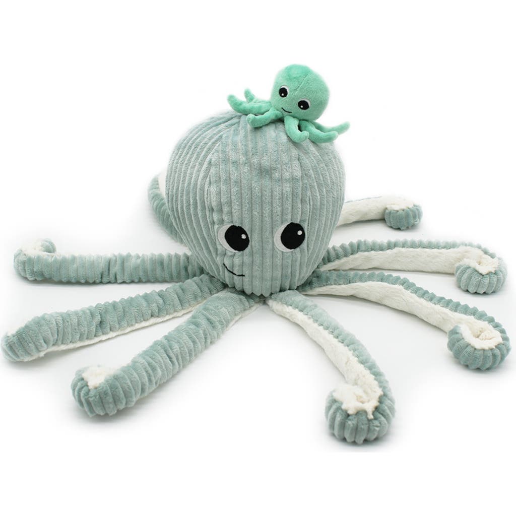 Les Ptipotos Octopus Mom & Her Baby  - Secret Keeper Plush Toy, Eco-Friendly, Soft & Washable in Mint  product