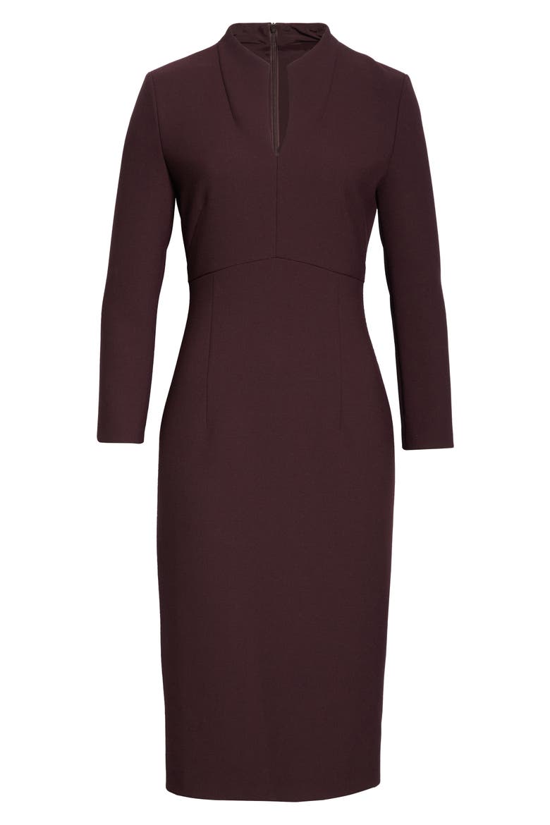Debara Power Crepe Long Sleeve Dress, Alternate, color, MERLOT
