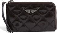 Zadig & Voltaire Vintage Monogram Quilted Leather Zip Card Case