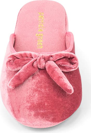 Velvet Bow Wedge Slipper