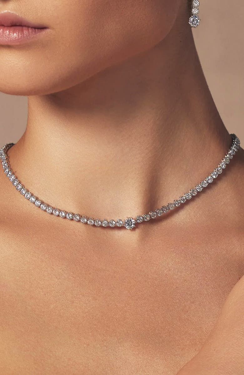 Bearfruit Jewelry Celeste Statement Tennis Necklace, Alternate, color, Silver