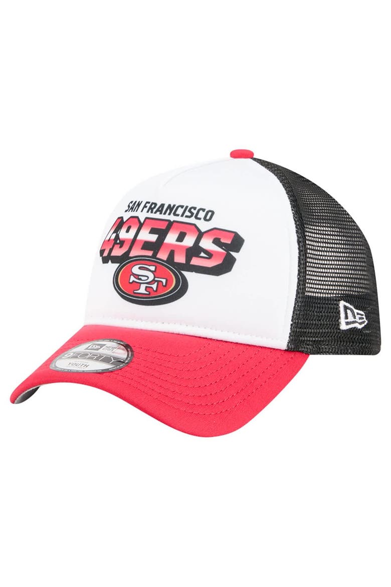 Toddler New Era  White/Scarlet San Francisco 49ers  Streak 9FORTY A-Frame Adjustable Hat, Main, color, White