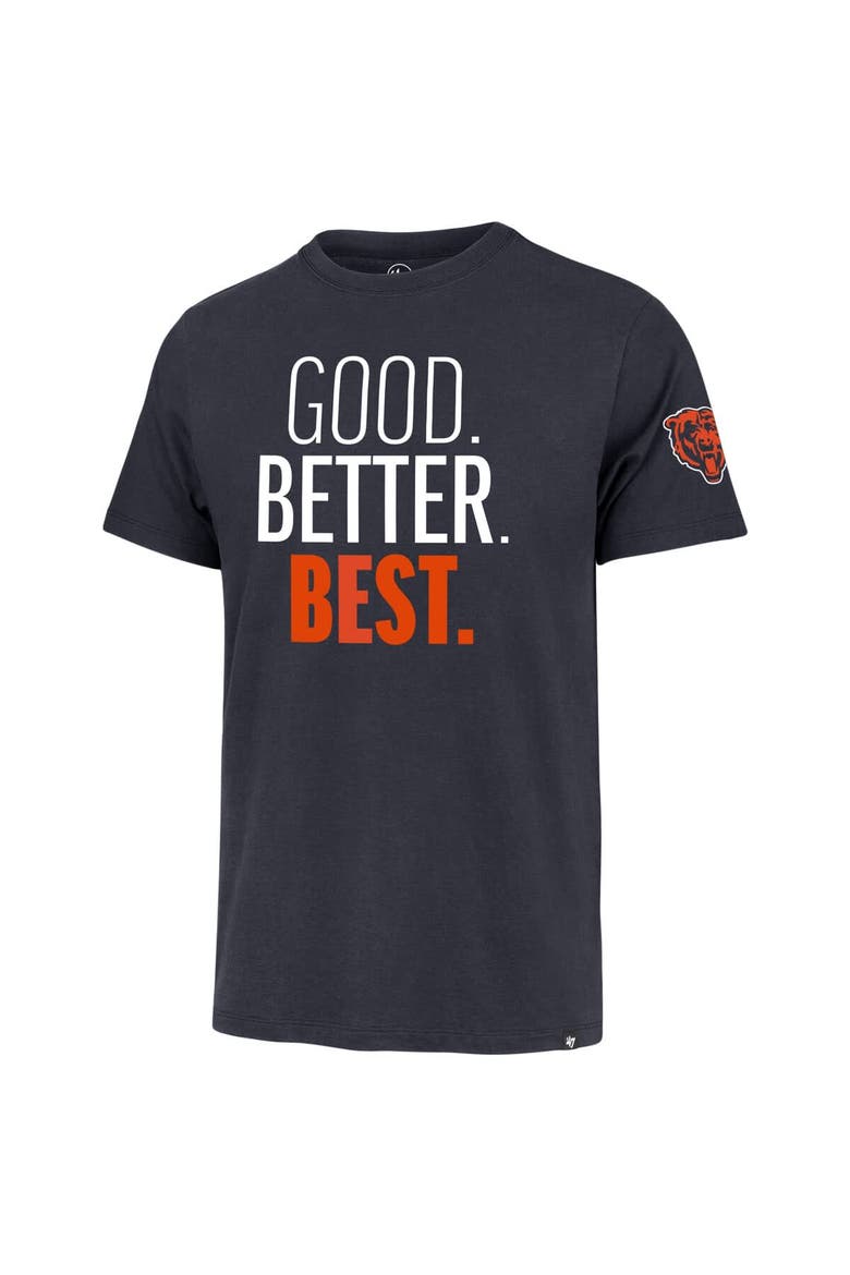 Men's '47  Navy Chicago Bears Good. Better. Best. Franklin T-Shirt, Alternate, color, Navy