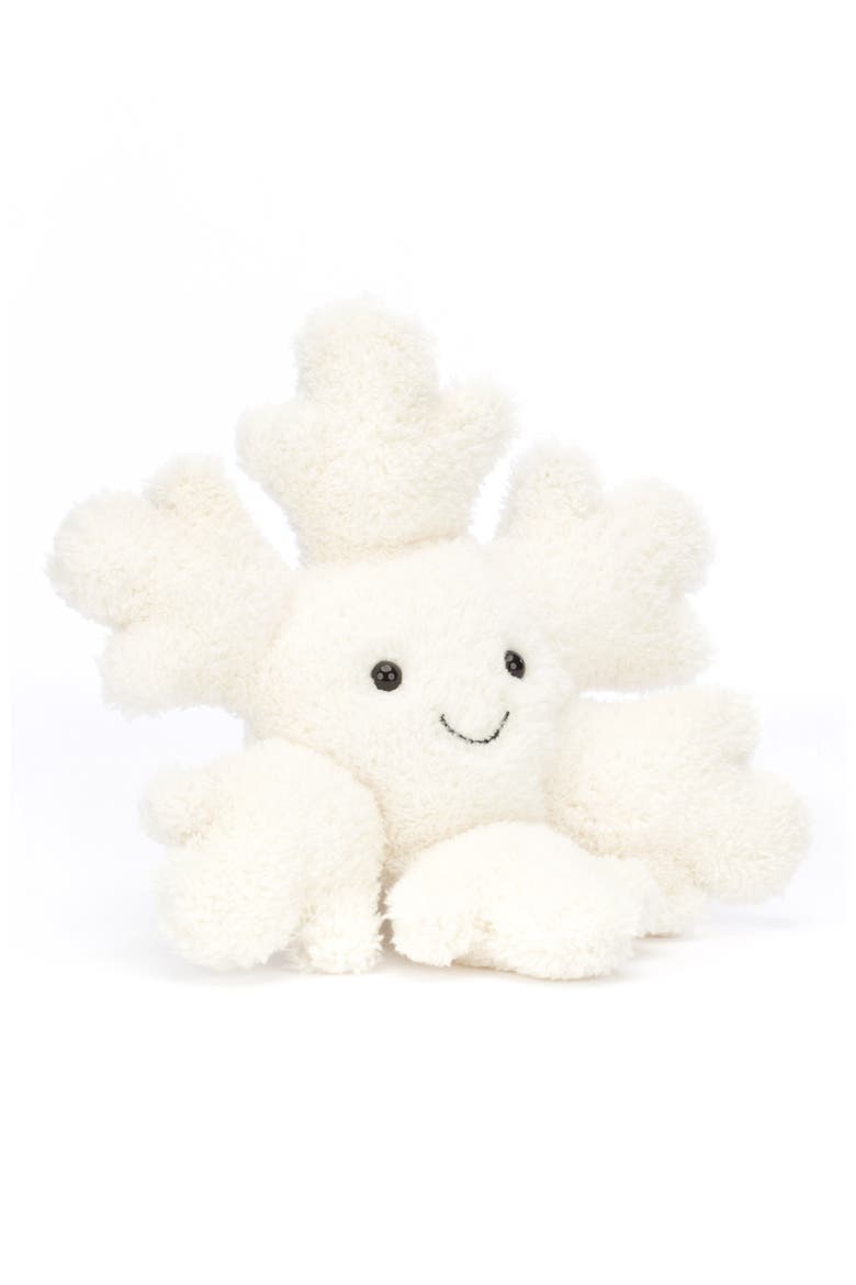 Little Amuseable Snowflake Plush Toy, Main, color, WHITE